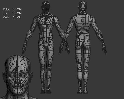 Lowpoly body mesh study — polycount